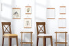 3:4 Wooden Frame Poster Hanger Set With Furniture Mockup Psd