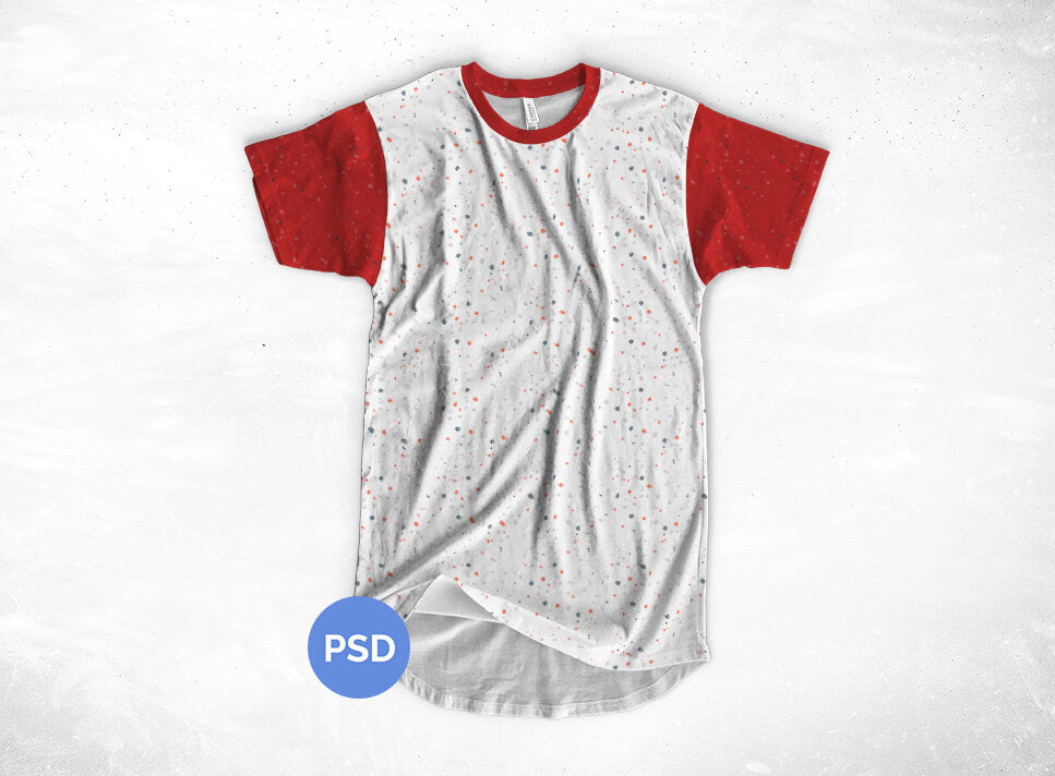 White Longline T-Shirt Mockup