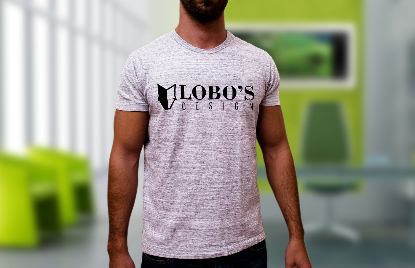 T-Shirt Mockup on a Man with Beard