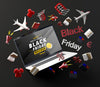 3D Black Friday Tech On Black Background Psd