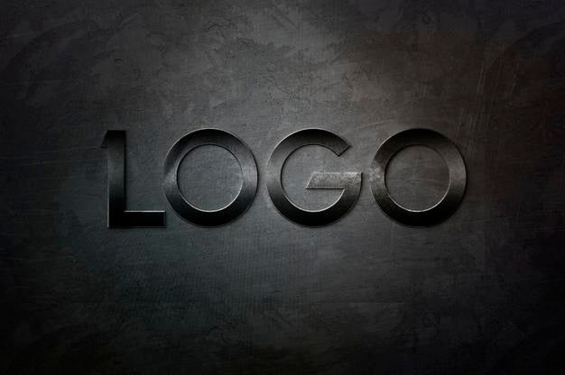 3D Black Logo Mockup Psd