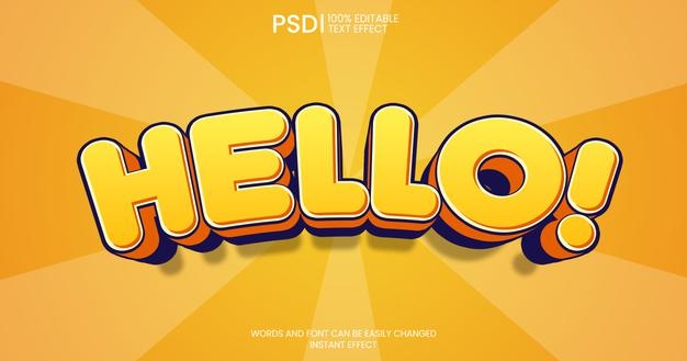 3D Cartoon Text Effect Psd
