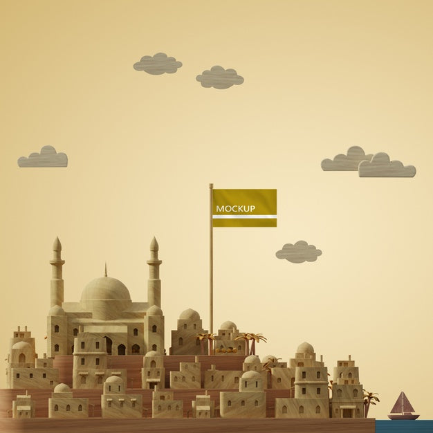 3D Cities Landmark Model Psd