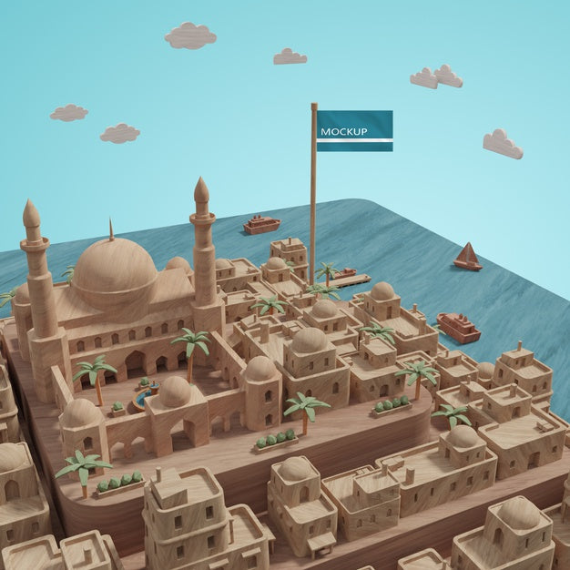 3D Cities Landmark Model With Mock-Up Psd