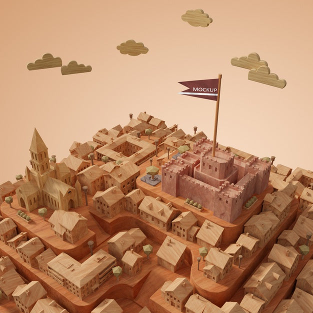 3D Cities World Day Model Psd