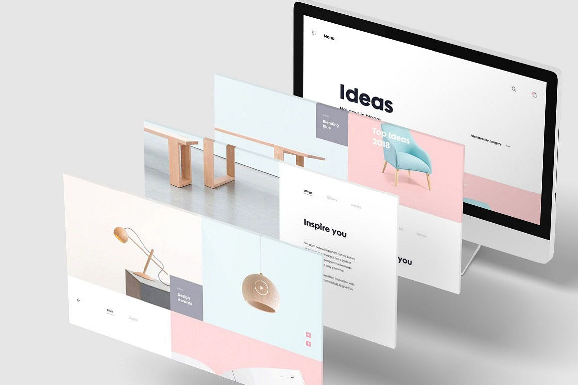 3D Desktop Screen Mockup