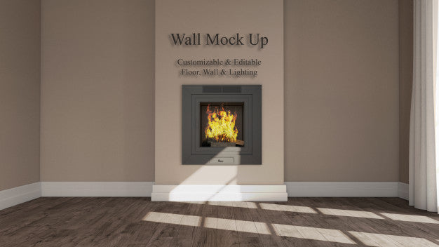 3D Empty Room Interior Mock Up Psd