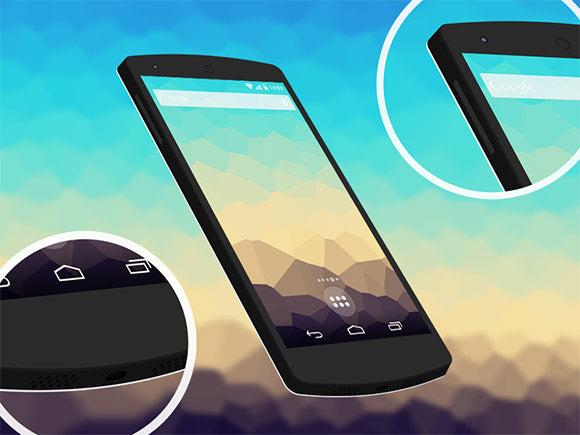 3D Flat Nexus5 Mockup