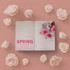 3D Floral Frame With Spring Card On Table Mock-Up Psd