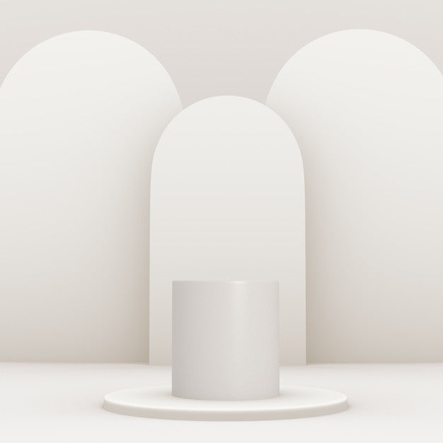 3D Geometric White Podium For Product Placement With Background Made Of Planes And Editable Color Psd