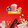 3D Glasses And Cinema Mock-Up Top View Psd