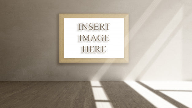 3D Interior Mock Up With Blank Picture Frame Psd