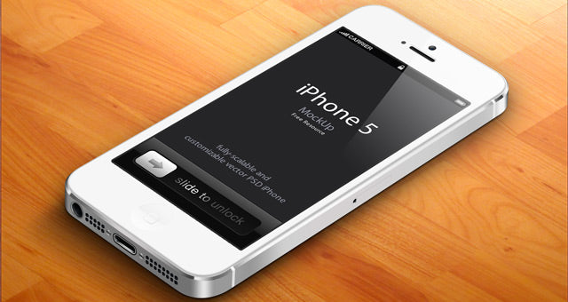 3D Iphone 5 Psd Vector Mockup V2