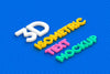 3D Isometric Text Mockup Psd