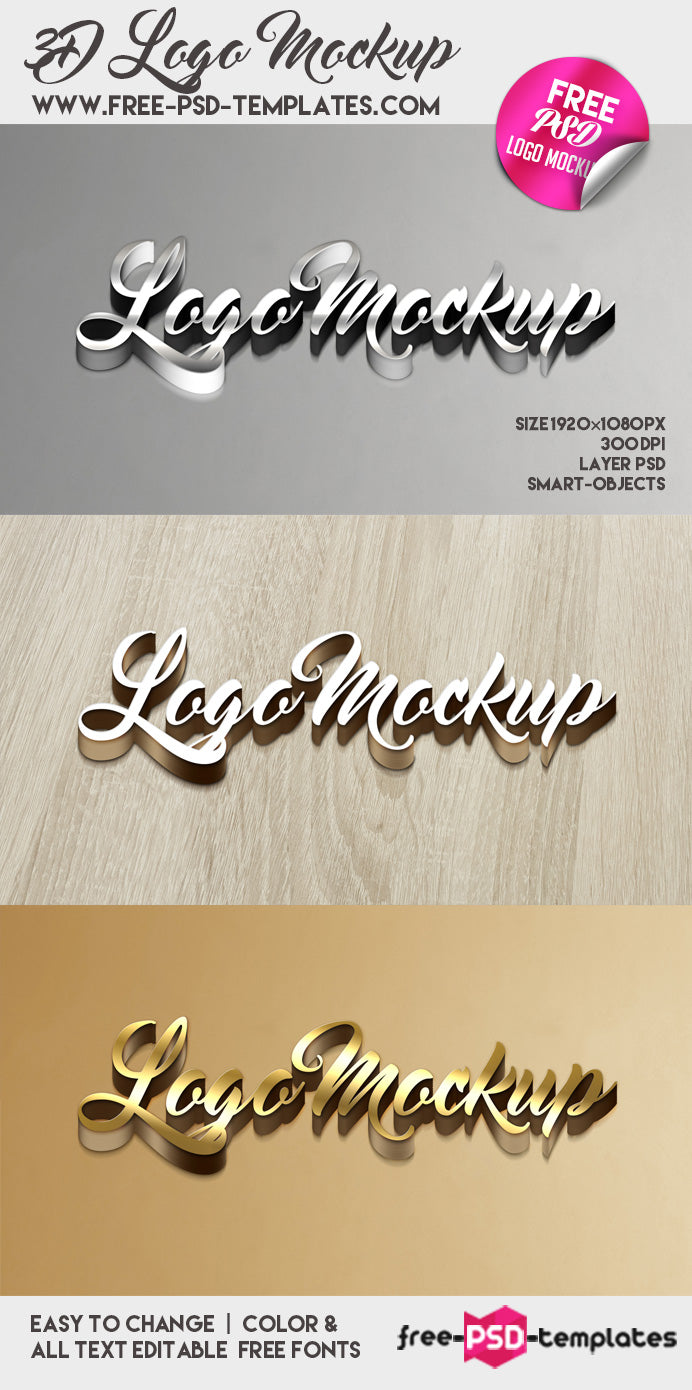 3D Logo Mockup In Psd