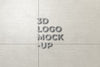 3D Logo Mockup On The Wall Psd