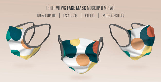 3D Mask Mockup Template Psd