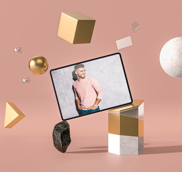 3D Mock-Up Digital Tablet Abstract Concept Psd