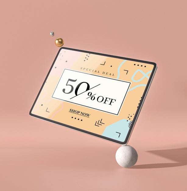 3D Mock-Up Digital Tablet Standing In A White Ball Psd