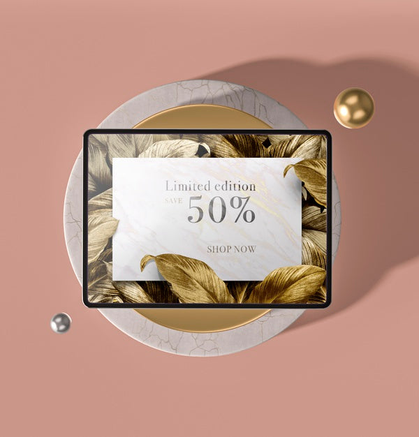 3D Mock-Up Digital Tablet Top View Psd