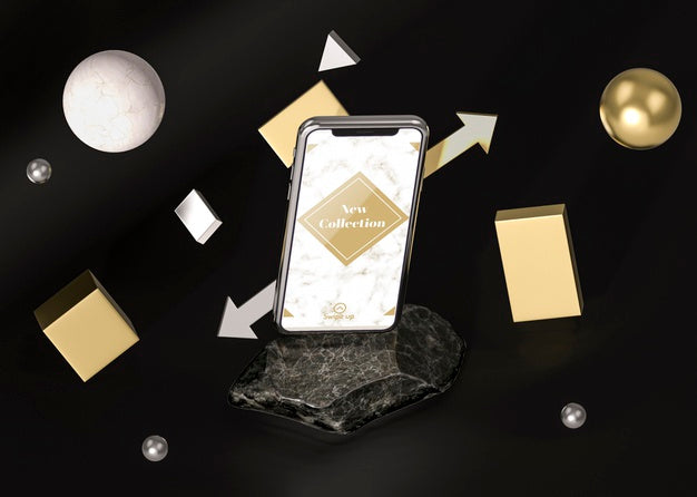 3D Mock-Up Smartphone Abstract Concept Psd