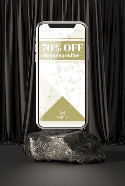 3D Mock-Up Smartphone On Marble Stone Psd