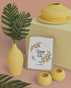 3D Ornaments And Hello Spring Card Psd