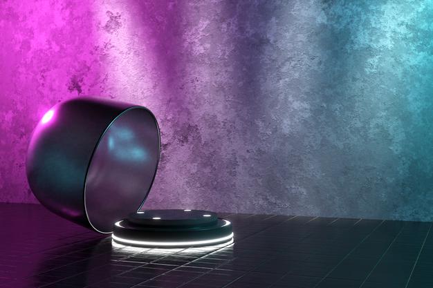 3D Rendering Realistic Podium For Product Display Psd