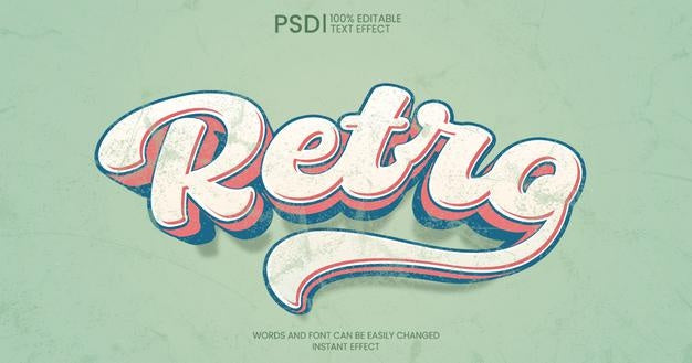 3D Retro Text Effect Psd