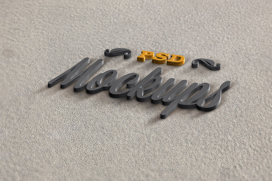 3D Stylish Logo Mockup Psd Vol. 1