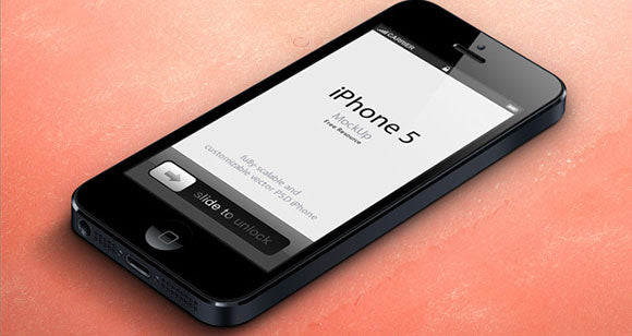 3D View Iphone 5 Vector Psd Mockup