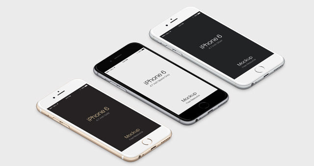 3D View Iphone 6 Psd Vector Mockup
