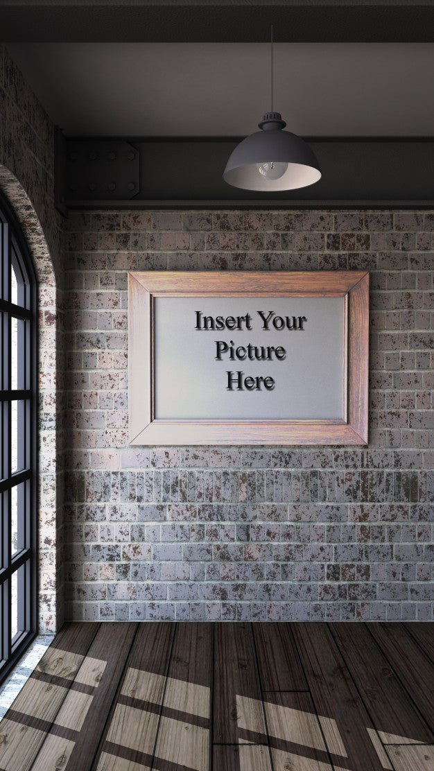 3D Wall Mock Up, Room Interior, Blank Picture Frame Psd