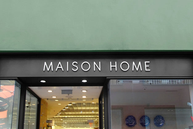 3D White Logo Mockup Facade Sign Psd