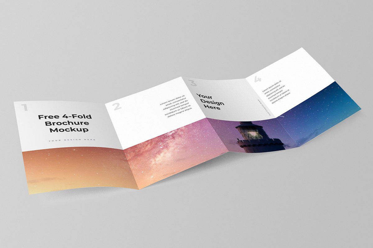 4-Fold Leaflet Mockup