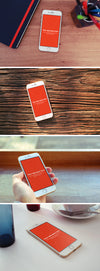 Four White iPhone 6 Screen Mockups