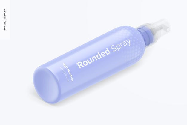 4 Oz Rounded Spray Mockup Psd