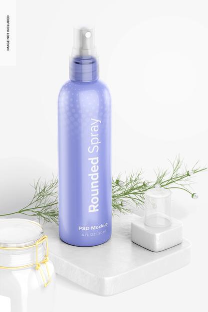 4 Oz Rounded Spray Mockup Psd