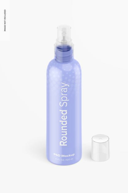4 Oz Rounded Spray Mockup Psd