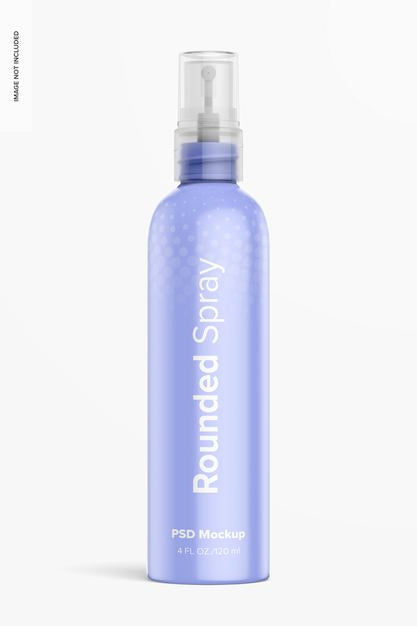 4 Oz Rounded Spray Mockup Psd