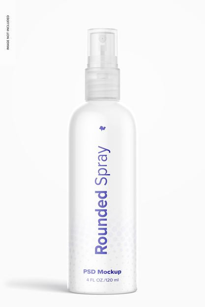 4 Oz Spray Rounded Mockup Psd