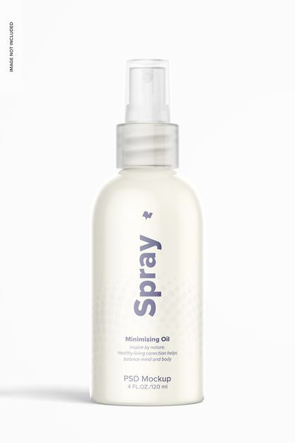4 Oz Spray Rounded Mockup Psd