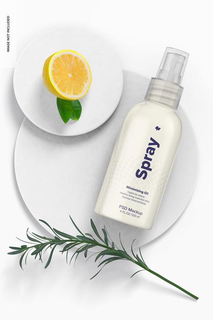 4 Oz Spray Rounded Mockup Psd