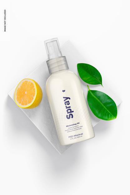 4 Oz Spray Rounded Mockup Psd