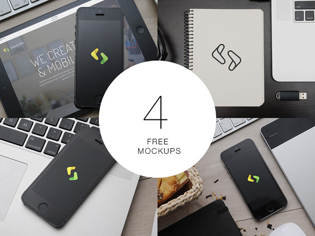 4 Psd Apple Mockups