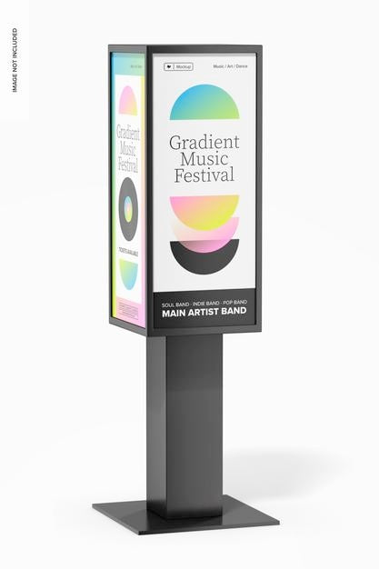 4 Sided Poster Sign Mockup Psd