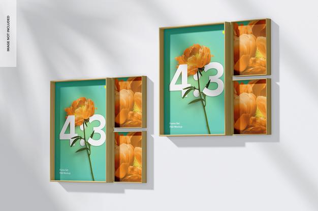 4:3 Frame Set Mockup Psd