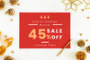 45% Christmas Sale Sign Mockup Psd