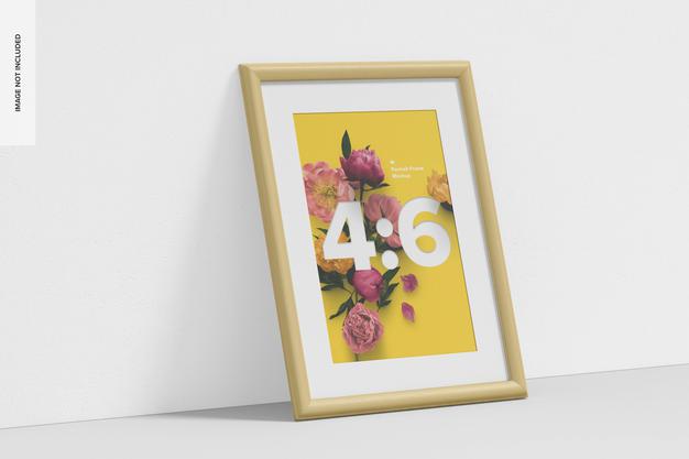 4:6 Portrait Frame Mockup, Leaned Psd