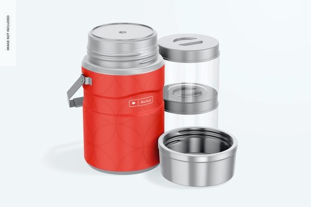 47 Oz Food Jar Mockup, Opened Psd